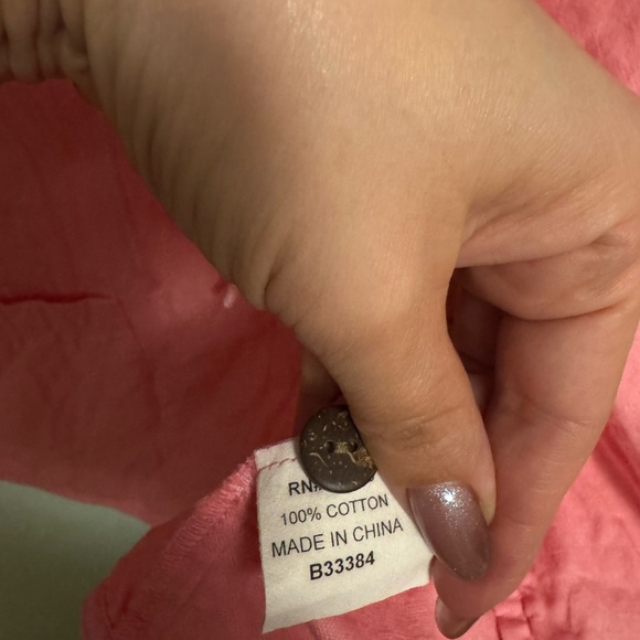 Pink Button-Up Women's Blouse - Picture 5 of 6